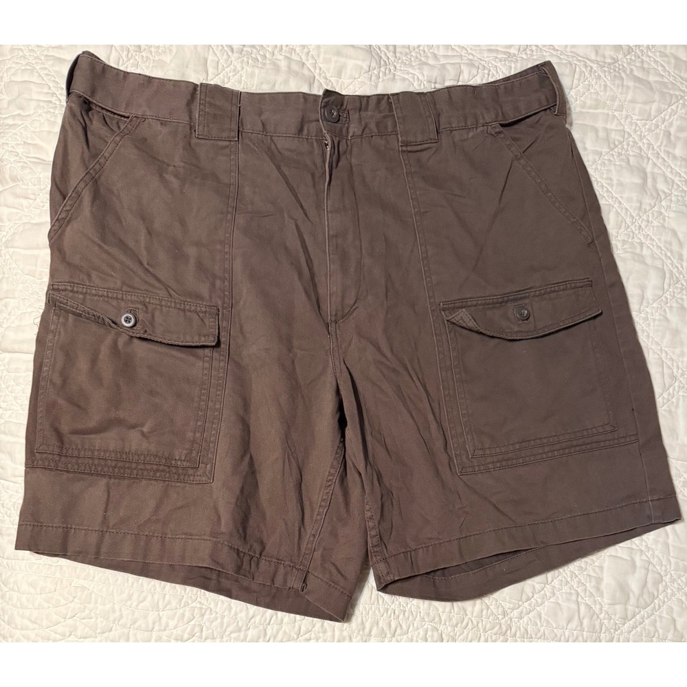 The Foundry Supply Co Mens Brown Cotton Cargo Shorts Size 46 double pocket